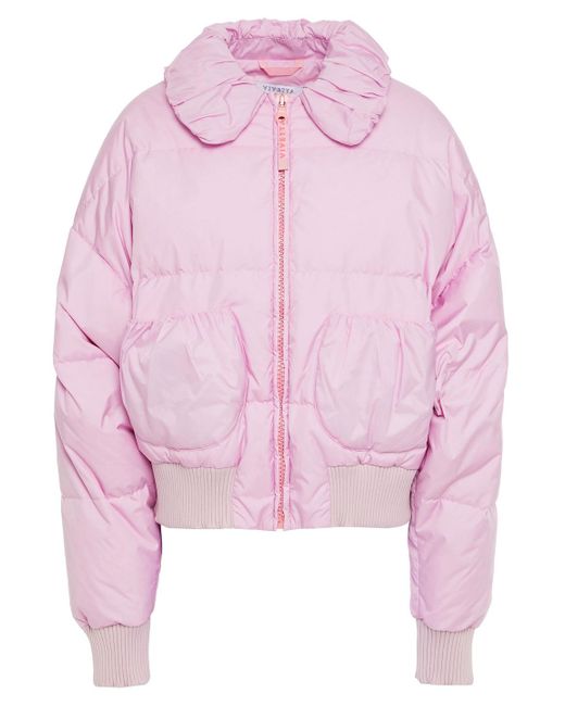 Vivetta Pink Quilted Shell Down Bomber Jacket