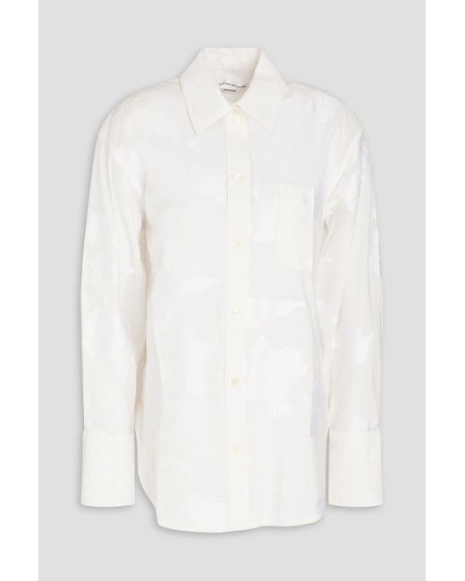 Victoria Beckham White Hemd aus devoré