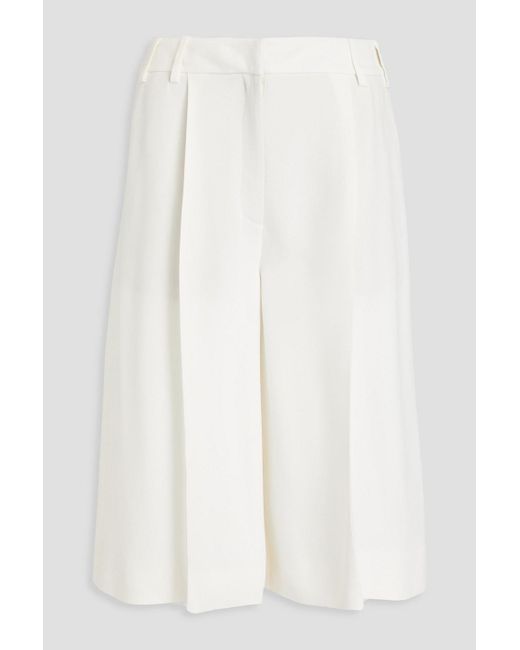 Valentino Garavani White Silk-crepe Shorts