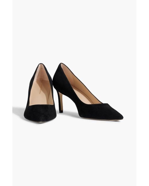Stuart Weitzman Black Leigh 75 Suede Pumps