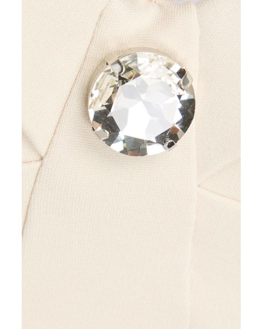 Area Natural Crystal-embellished Cutout Jersey Mini Dress