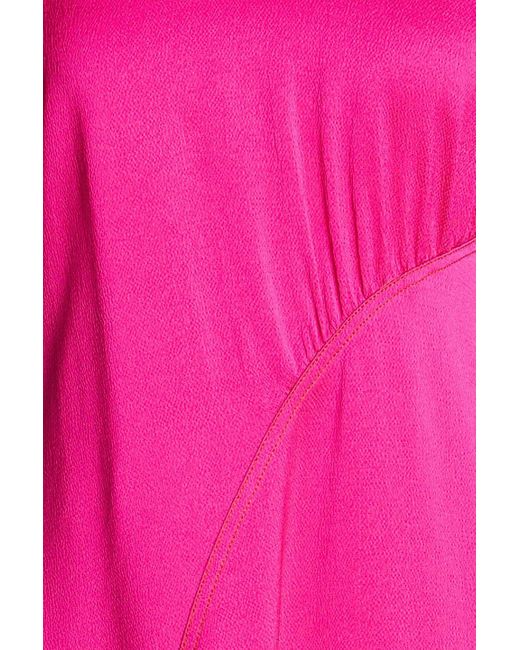 Victoria Beckham Pink Asymmetric Satin-crepe Mini Dress
