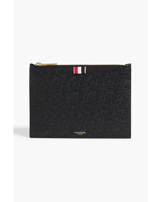 Thom Browne Black Pebbled-leather Coin Purse for men