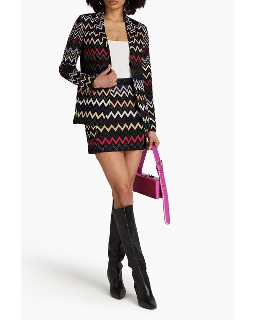 Missoni Black Metallic Crochet-knit Mini Skirt