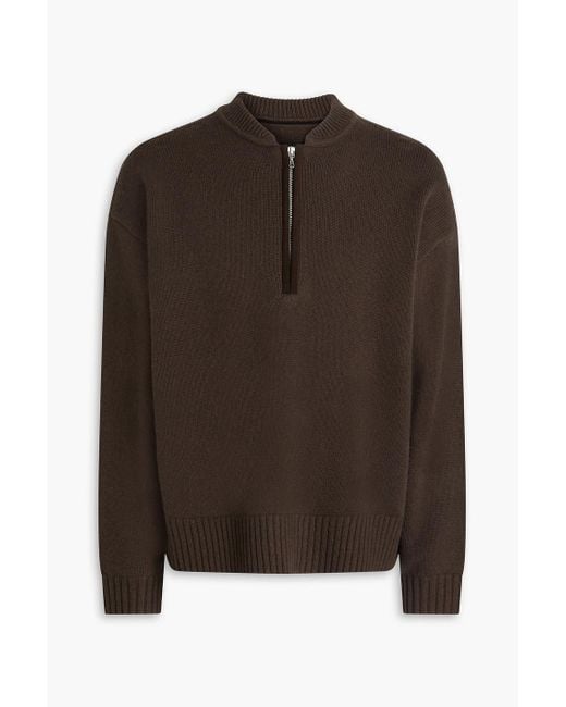Rag & Bone Clarkson pullover aus wolle mit halblangem reißverschluss in Brown für Herren