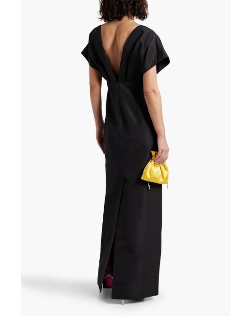 Carolina Herrera Black Embellished Silk-faille Gown