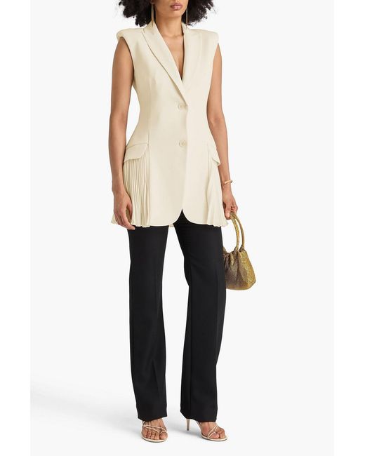 Jonathan Simkhai Natural Pleated Crepe Vest