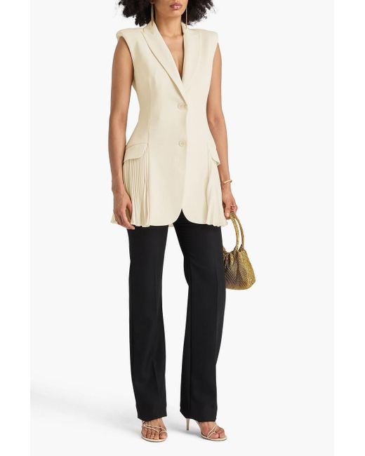 Jonathan Simkhai Natural Pleated Crepe Vest