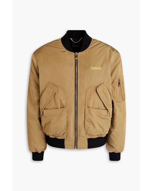 Versace Brown Printed Shell Bomber Jacket for men