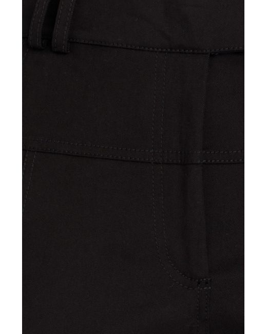 IRO Black Cropped Stretch-cotton Gabardine Slim-leg Pants