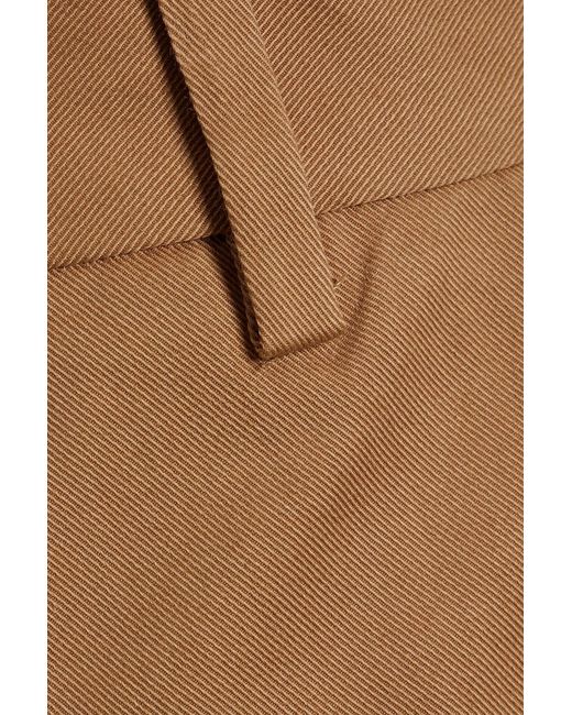 Nili Lotan Brown Corette Cotton-blend Twill Straight-leg Pants