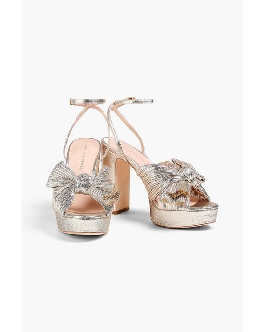 Loeffler Randall Metallic Natalia 110 Twisted Lamé Platform Sandals