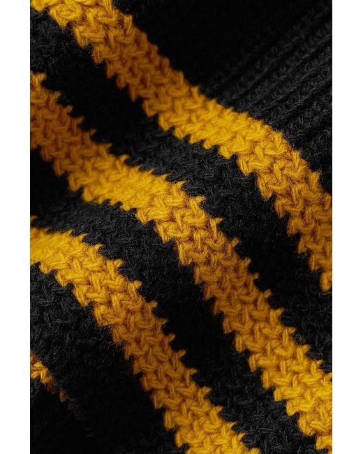 Bode Black Deck Striped Ribbed Wool Sweater for men