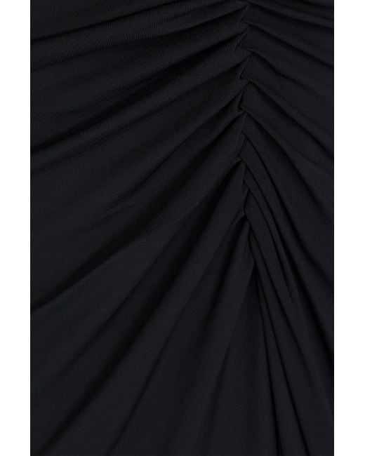 Jonathan Simkhai Black Noami Draped Jersey Halterneck Midi Dress