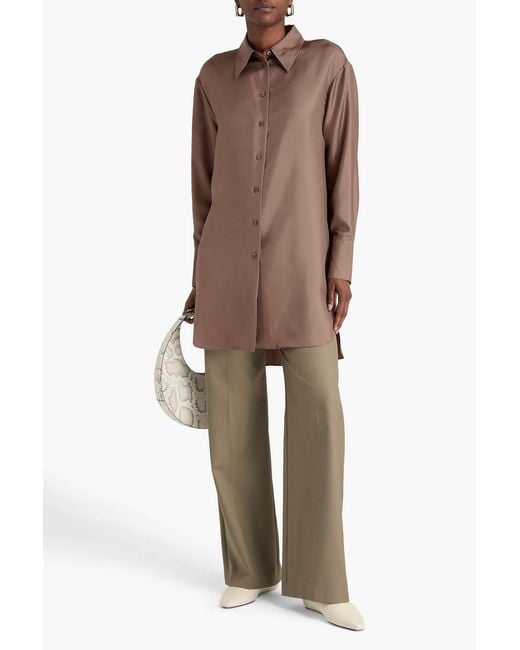 Rohe Brown Silk-Twill Shirt