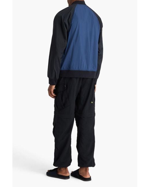 James Perse Blue Two-Tone Shell Bomber Jacket for men