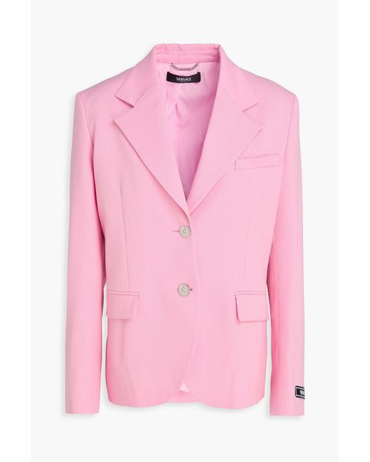 Versace Pink Wool-Blend Twill Blazer