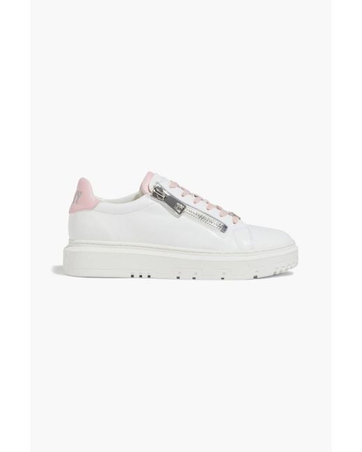 DKNY Pink Matti Two-tone Leather Sneakers