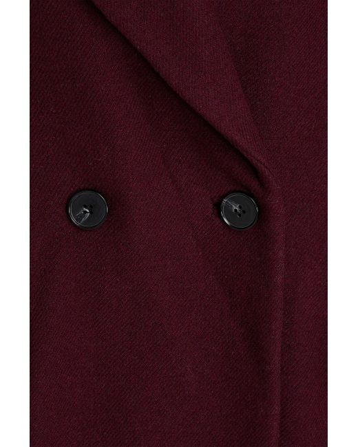 IRO Red Lakos Double-breasted Wool-blend Twill Coat