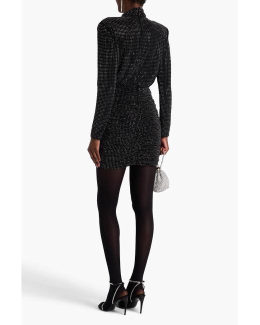 Jonathan Simkhai Black Abrah Crystal-embellished Draped Jersey Mini Dress