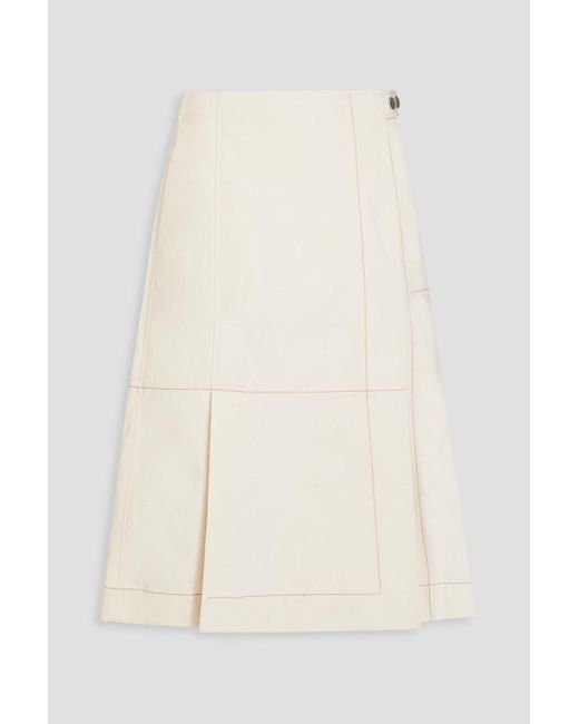 3.1 Phillip Lim Natural Ripstop-paneled Cotton-canvas Midi Skirt