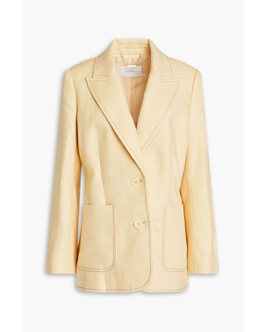 Zimmermann Natural Linen Blazer