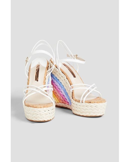 Sophia Webster Metallic Ines Faux Leather, Pvc And Faux Raffia Espadrille Wedge Sandals