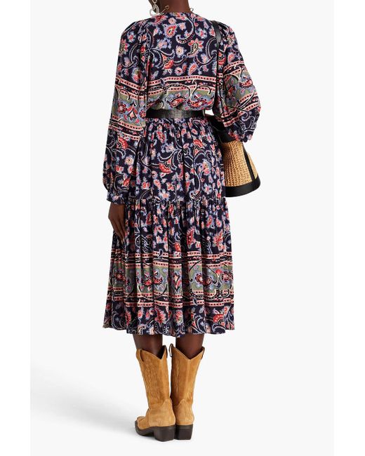 Ba&sh Blue Paisley-print Crepe Blouse