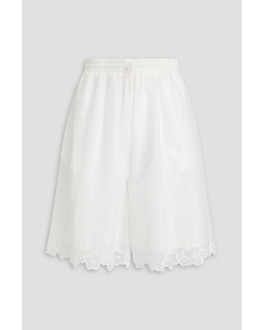 CECILIE BAHNSEN White Arya Organza Shorts
