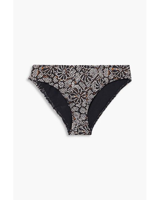 Ulla Johnson Black Dani tief sitzendes bikini-höschen mit print