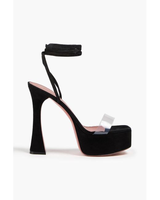 AMINA MUADDI Black Sita Pvc And Suede Platform Sandals
