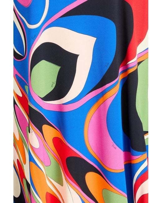 Emilio Pucci Blue Printed Jersey Mini Dress