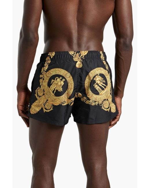 Versace White Short-length Printed Swim Shorts for men