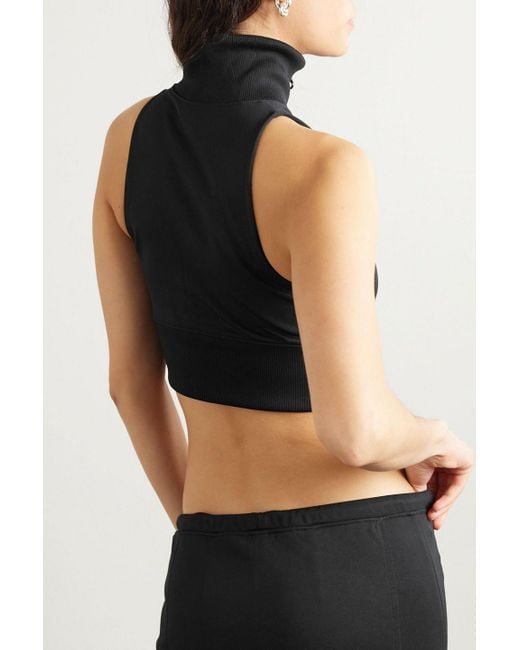 Courreges Black Verkürzte weste aus jersey