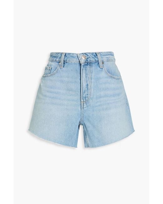 PAIGE Noella Distressed Denim Shorts in Blue Lyst UK