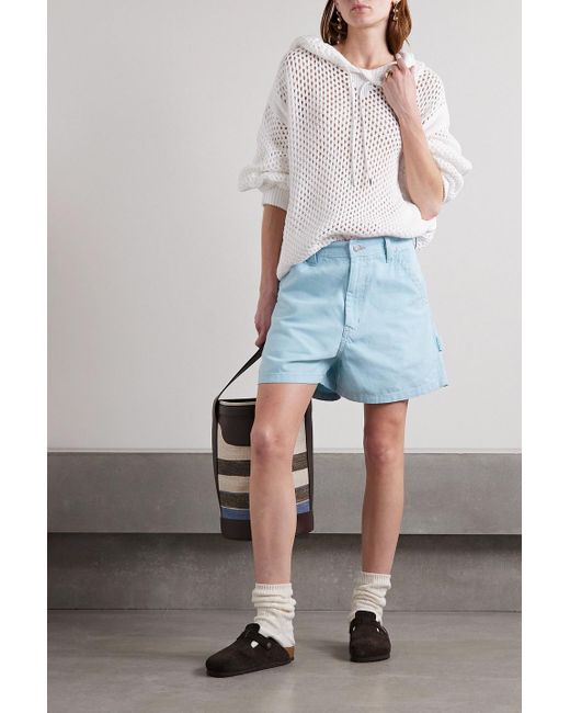 Denimist Blue Carpenter shorts aus baumwoll-piqué