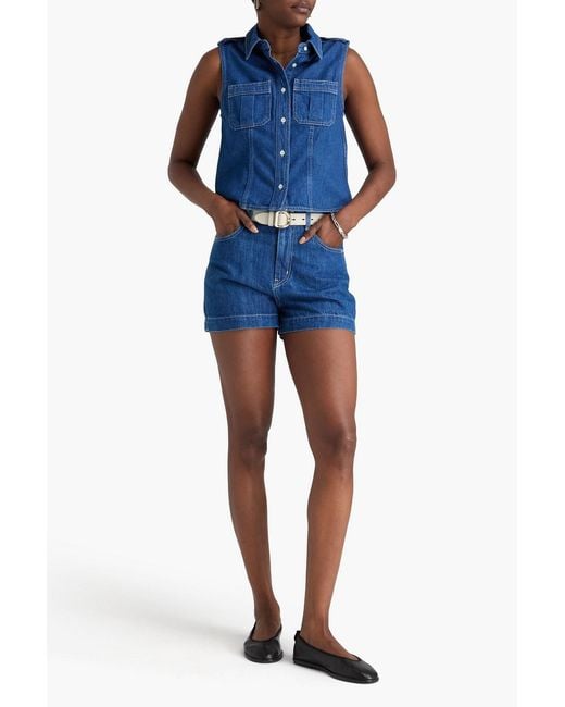 FRAME Blue The Charm Denim Shorts