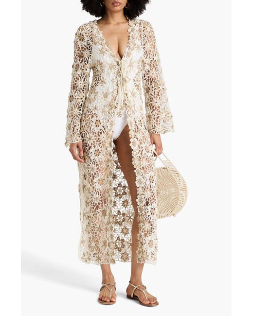 Cult Gaia Natural Ollie Crochet-knit Coverup