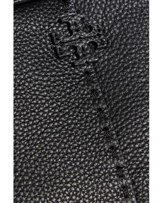 Tory Burch Black Mcgraw Pebbled-Leather Cross-Body Bag