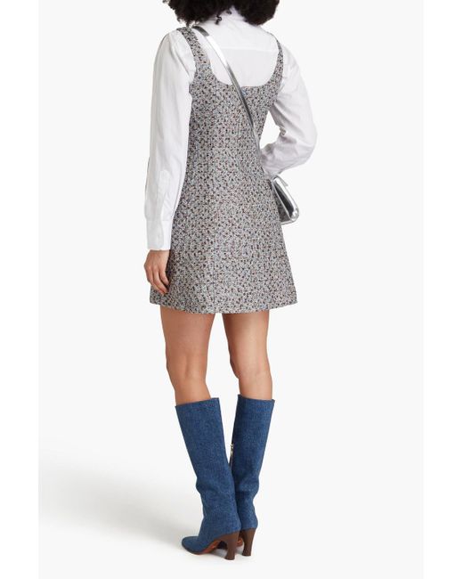 Veronica Beard Gray Delphine Metallic Tweed Mini Dress