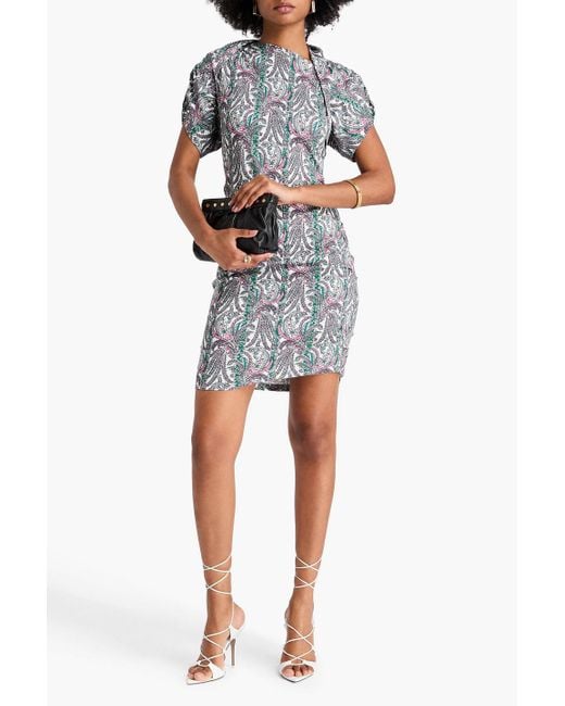 Isabel Marant Gray Minikleid "sibara" aus baumwoll-jersey mit paisley-print