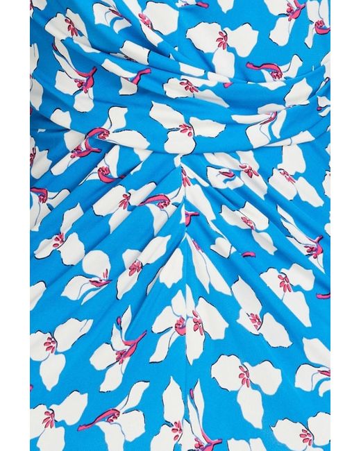 Diane von Furstenberg Blue Eloise Printed Maxi Wrap Dress