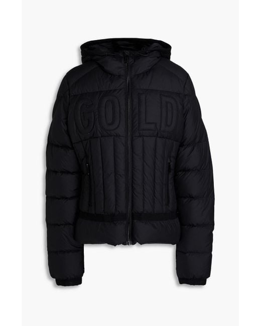 Goldbergh Black Foundation Embroidered Quilted Down Ski Jacket