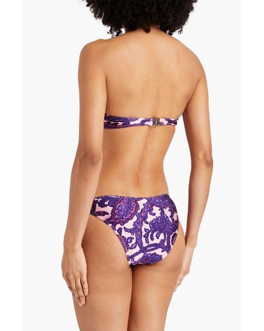Zimmermann Purple tiggy Embellished Paisley-print Low-rise Bikini Briefs