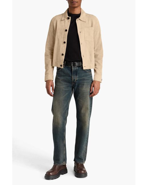 AMI Natural Suede Overshirt for men