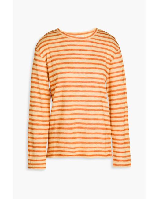 Zimmermann Orange Striped Linen-jersey Top