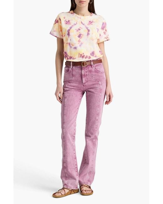 Isabel Marant Pink Zaof Printed Cotton-jersey T-shirt