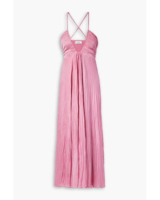 A.L.C. Pink Angelina Plissé-satin Maxi Dress