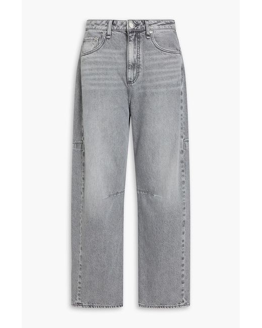 Rag & Bone Gray Charlie High-Rise Barrel-Leg Jeans