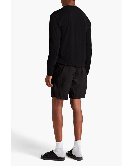 James Perse Black Stretch Cotton-blend Drawstring Shorts for men